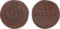Altdeutschland 1 Heller Sachsen 1 Heller 1813 ss -