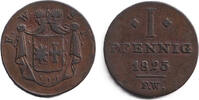 Altdeutschland 1 Pfennig Waldeck Pyrmont 1 Pfennig 1825 FW ss -