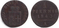 Altdeutschland 1 Pfennig Waldeck Pyrmont 1 Pfennig 1843 A ss -