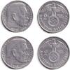 Drittes Reich 2 Mark Lot: DEUTSCHES REICH 2x 2 Reichsmark 1937 F G (J.366) ss -