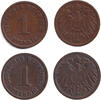 Deutsches Kaiserreich 1 Pfennig Lot: DEUTSCHES REICH 2x 1 Pf. (J.10) 1916 G+J ss+ -