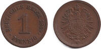 Deutsches Kaiserreich 1 Pfennig DEUTSCHES REICH 1 Pf. 1889 G (J.1) ss+ -