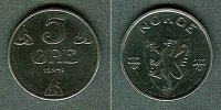 Alle Welt Ore NORWEGEN 5 Öre 1941 f.stgl. -