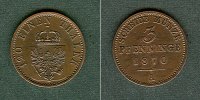Altdeutschland 3 Pfennige Preussen 3 Pfenninge 1870 A vz-st -