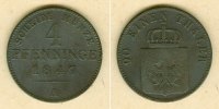 Altdeutschland 4 Pfenninge Preussen 4 Pfennige 1847 A f.ss/s-ss selten! -