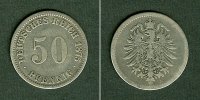 Deutsches Kaiserreich 50 Pfennige DEUTSCHES REICH 50 Pfennig 1875 J (J.7) f.ss/s -