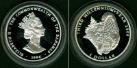 Alle Welt 1 Dollar BAHAMAS 1996 Millennium SILBER PP -
