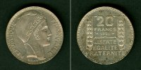 Alle Welt 20 Franc FRANKREICH 20 Francs 1934 SILBER vz-stgl. -
