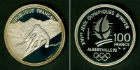 Alle Welt 100 Franc FRANKREICH 100 Francs 1989 Olympia '92 SILBER PP -