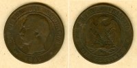 Alle Welt 10 Centimes FRANKREICH 1855 MA s-ss selten -