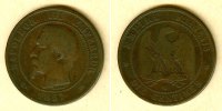 Alle Welt 10 Centimes FRANKREICH 1857 K s selten! -
