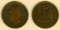Alle Welt 10 Centimes FRANKREICH 1861 BB ss+ -