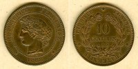 Alle Welt 10 Centimes FRANKREICH 1888 A vz-st -