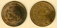 Alle Welt 10 Centimes FRANKREICH 1893 A vz -