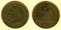 Alle Welt 5 Cent FRANKREICH 5 Centimes 1854 MA ss-vz -