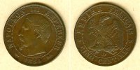 Alle Welt 5 Cent FRANKREICH 5 Centimes 1854 D ss+ -