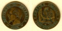 Alle Welt 5 Cent FRANKREICH 5 Centimes 1855 W s-ss -
