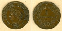 Alle Welt 5 Cent FRANKREICH 5 Centimes 1898 A ss-vz -