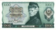 Banknoten 1000 Schilling ÖSTERREICH 1966 #147 II selten -