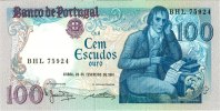 Banknoten 100 Escudos PORTUGAL 1981 #178b I -