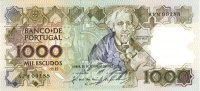 Banknoten 1000 Escudos PORTUGAL 1987 #181c I -