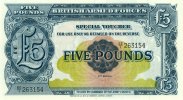 Banknoten 5 Pound Großbritannien / Great Britain Militärgeld 5 Pfund / 5 Pounds #M23 1950 I -