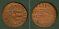 Wismar Mecklenburg Stadt Wismar 3 Pfenning 1740 IG s-ss/s selten