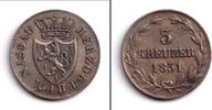 Altdeutschland 3 Kreuzer Nassau 3 Kreuzer 1831 f.vz -