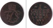 Altdeutschland 1 Pfennig Sachsen Weimar und Eisenach Pfennig 1755 ss -