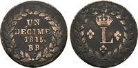 FRANKREICH Ku.-Décime Louis XVIII, 1814, 1815-1824.