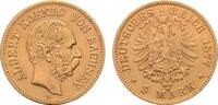 Sachsen 5 Mark 1877, E. Albert, 1873-1902. Vorzüglich -