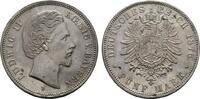 Bayern Ludwig II., 1864-1886. 5 Mark 1876, D. Fast Stempelglanz