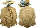BELGIEN Tragbare, glockenförmige Bronzemedaille Albert I., 1909-1934. -