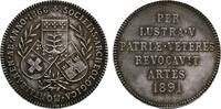 SPANIEN Silbermedaille 1891, 25 Jahrfeier der archäologischen Gesellschaf Montalban-Stadt Stempelglanz