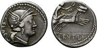 RÖMISCHE REPUBLIK AR-Denar 77 v. Chr., L. Rutilius Flaccus. -