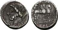 RÖMISCHE REPUBLIK AR-Denar 87 v. Chr., L. Memmius Gallus. -