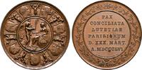 TÜRKEI - RUSSLAND Bronzemedaille Abdul Mejid, 1839-1861 + Alexander II. 1855-1881. -
