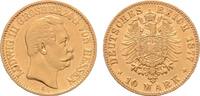 Hessen 10 Mark 1877, H - Darmstadt. Ludwig III., 1848-1877. Vorzüglich