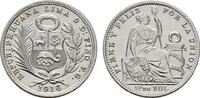 PERU 1/5 Sol Republik seit 1822. -