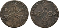 FRANKREICH Ku.-6 Deniers Louis XIV, 1643-1715. -