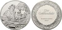 NUMISMATIK Silbermedaille o.J. ( nach Rembrandt), Der Geldwechsler . Polierte Platte
