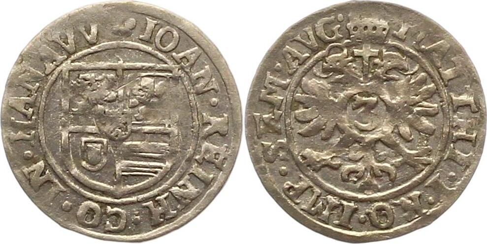 HanauLichtenberg 3 Kreuzer Johann Reinhard I. 15991625. Sehr schön