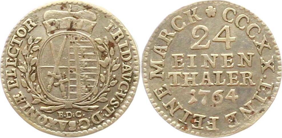 Sachsen-Albertinische Linie 1/24 Taler 1764 Friedrich August III