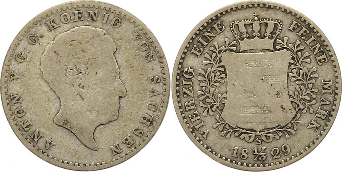 Sachsen Albertinische Linie 1 3 Taler 1829 S Anton 1827 1836 Sch n sachsen-albertinische-linie-1-3-taler-1829-s-anton-1827-1836-sch-n
