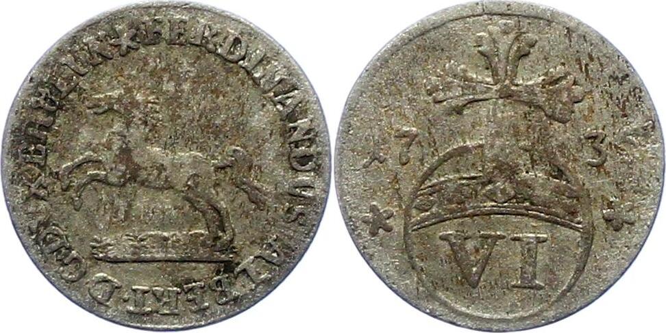 BraunschweigWolfenbüttel 6 Pfennig Ferdinand Albrecht II. 1735. Fast
