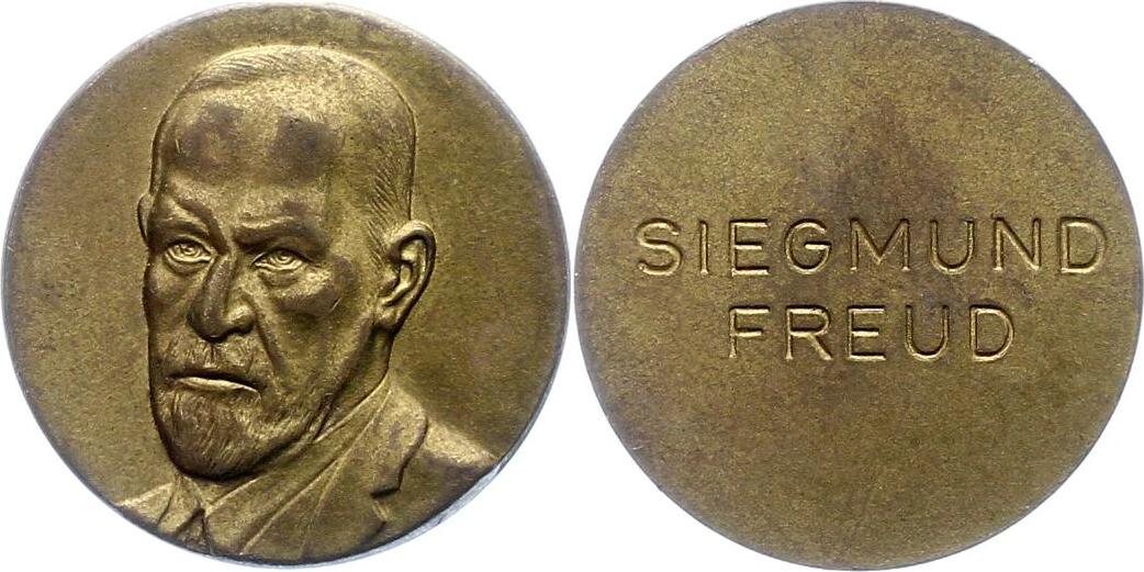 Personenmedaillen Bronzemedaille Freud, Sigmund *1856 Freiberg, +1939