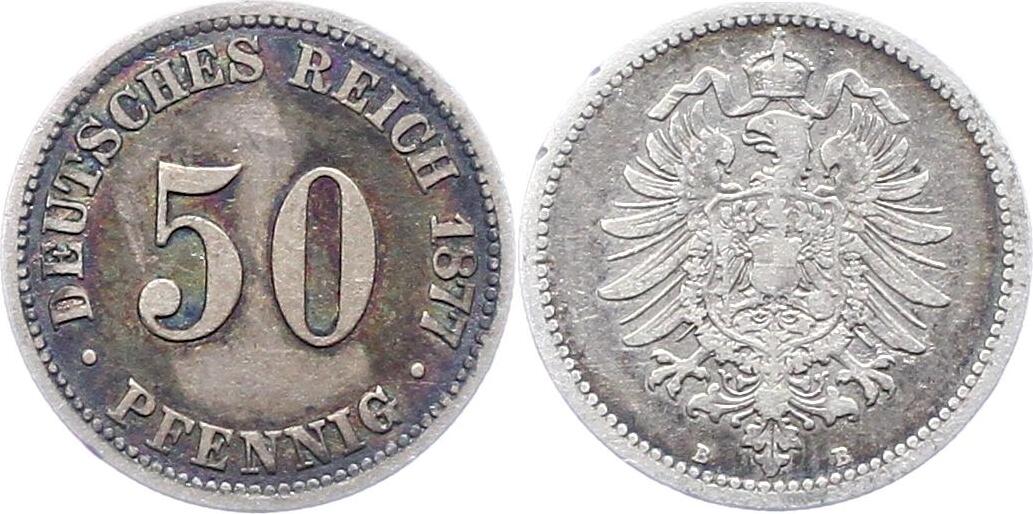 Kleinmünzen 50 Pfennig 1877 B Schön - Sehr Schön | MA-Shops