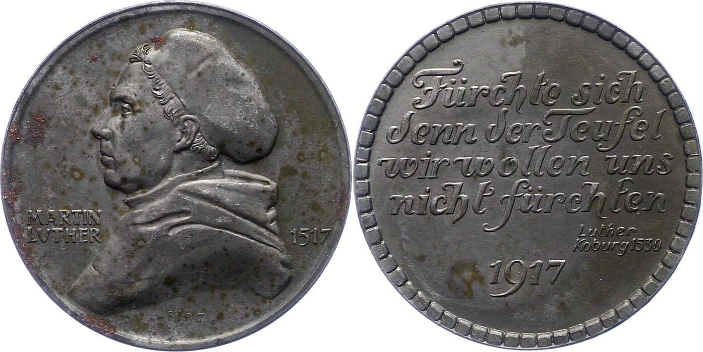 Eisenmedaille 400Jahrfeier der Reformation 1917. Korodiert, vorzüglich
