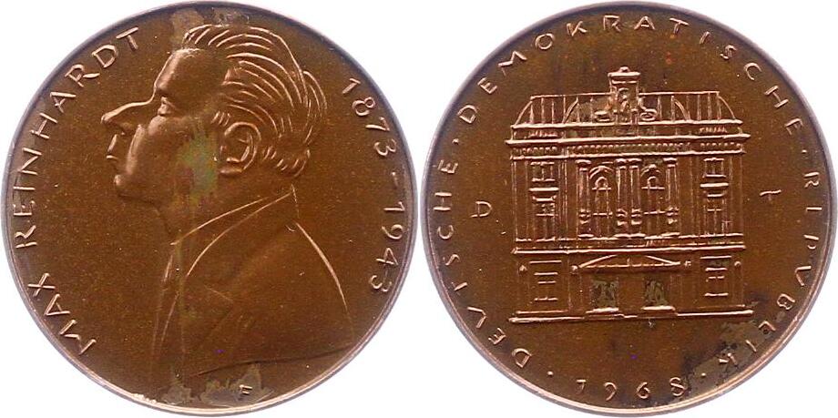 Personenmedaillen Bronzemedaille 1968 Reinhardt, Max, eigentl. Max ...