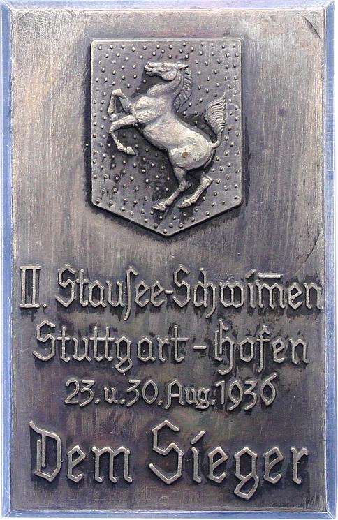 WürttembergStuttgart, Stadt Bronzeplakette 1936 Vorzüglich
